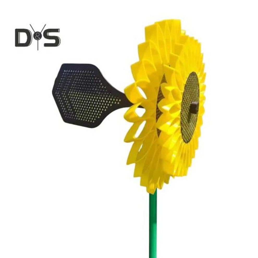 (as the picture, B) Self-Regulating Wind Turbine Sunflower Daffodil Pinwheel Windmill Outdoor Metal Flower Wind Spinner for Garden Yard Art Decoration
