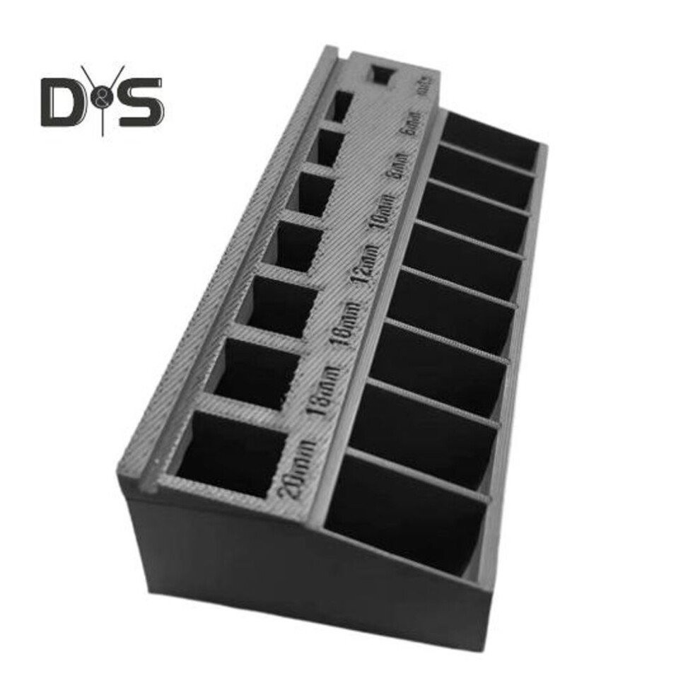 (grey) M3 Bolt Sorter Tray With 7 Measuring Slots Precision M3 Screw Bolt Length Sorting Box Heavy Duty Small Parts Screws Hardware Organizer