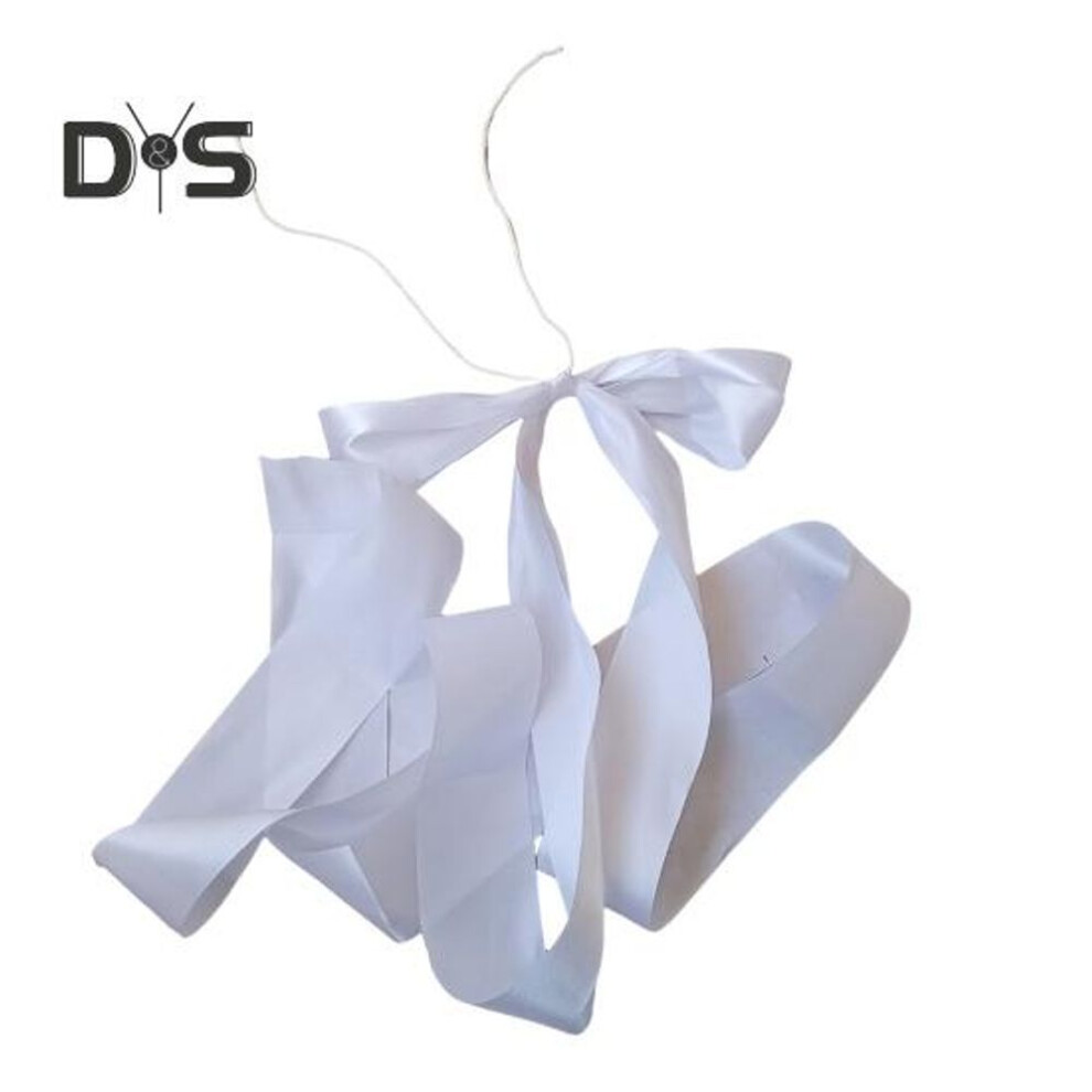 Wedding Pew Ribbon Bows White Thin Bow With Long Tails Church Chair Aisle Decoration For Bridal Reception Weddings Birthdays Baby Showers