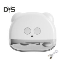 (white) Electric Nail Clipper Polisher with LED Light 3-Speed Adjustable USB Rechargeable Automatic Fingernail File Baby Kids Adults Seniors Manicure Trimmer