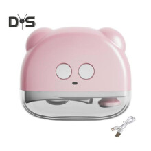 (pink) Electric Nail Clipper Polisher with LED Light 3-Speed Adjustable USB Rechargeable Automatic Fingernail File Baby Kids Adults Seniors Manicure Trimmer