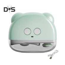 (mint green) Electric Nail Clipper Polisher with LED Light 3-Speed Adjustable USB Rechargeable Automatic Fingernail File Baby Kids Adults Seniors Manicure Trimmer