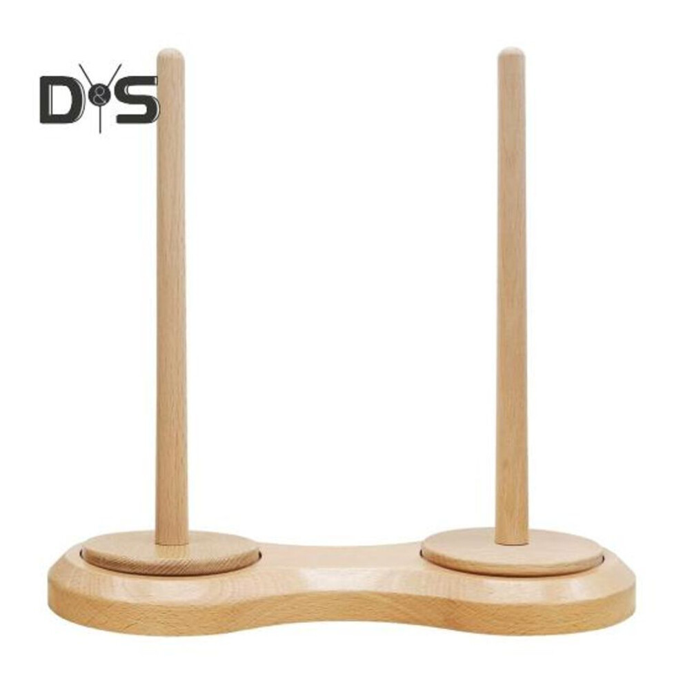(as the picture, B) Wooden Yarn Holder Single Or Double Yarn Skein Holder Desk Yarn Thread Dispenser Spinner For Crocheting Twirling Yarn Knitting Embroidery Accessory