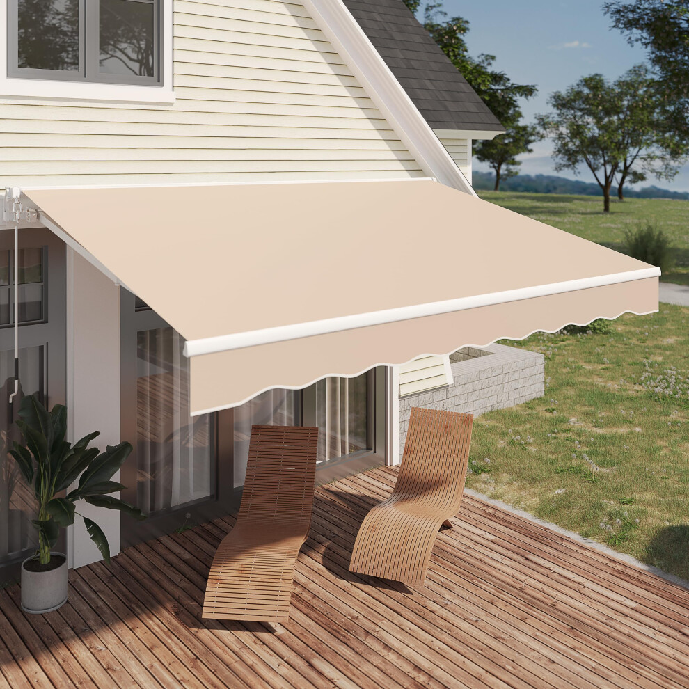 Yodolla (4 X 2.4M, ) Outdoor Patio Manual Folding Awning Canopy Beige