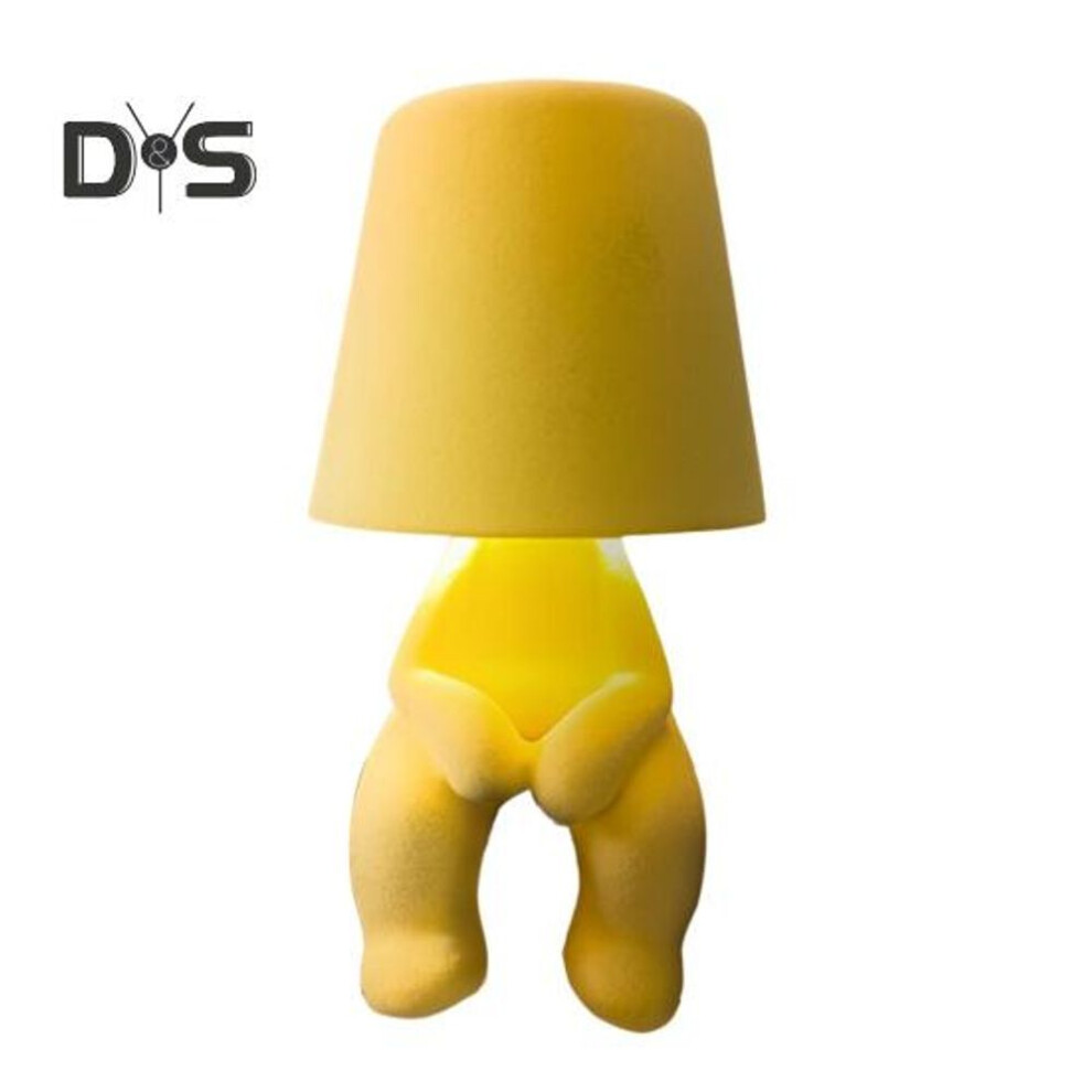 (yellow) Shy Boy Table Lamp Little Man Shaped Lamp LED Desk Lamp Night Light Touch Control Plug-in Bedside Lamp for Bedroom Decor Valentine's Day Gift