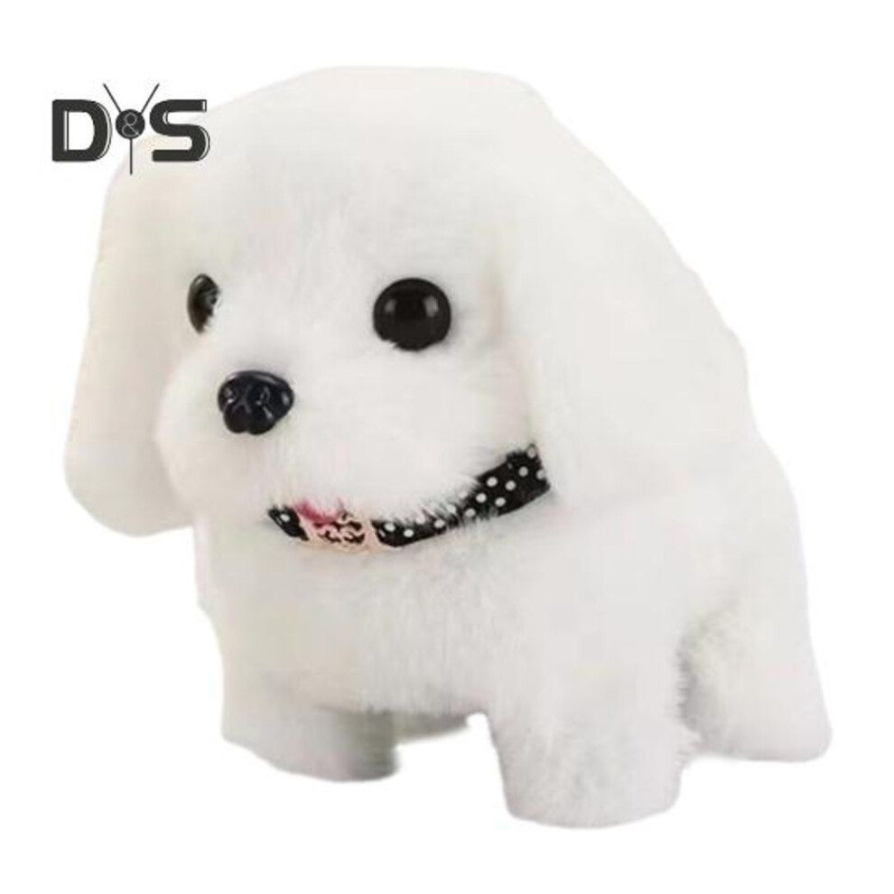 (as the picture, F) Electric Plush Dog Toy Baby Tummy Time Interactive Barking Tail Wagging Walking Puppy Toy Early Education Crawling Animal Toy Toddlers Boys Girls