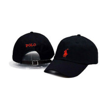 (Black & Red Pony)Nieuw Polo Cap met fijne borduursel, kleine Pony-logo pet, baseball, 100% katoen