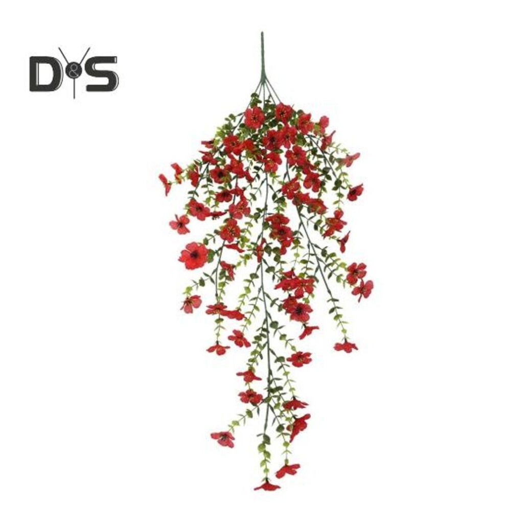 (red, 1pc) Outdoor Hanging Flowers UV-resistant Faux Flowers Bunch All-season Fake Vine Flowers for Window Garden Porch Wedding Decoration