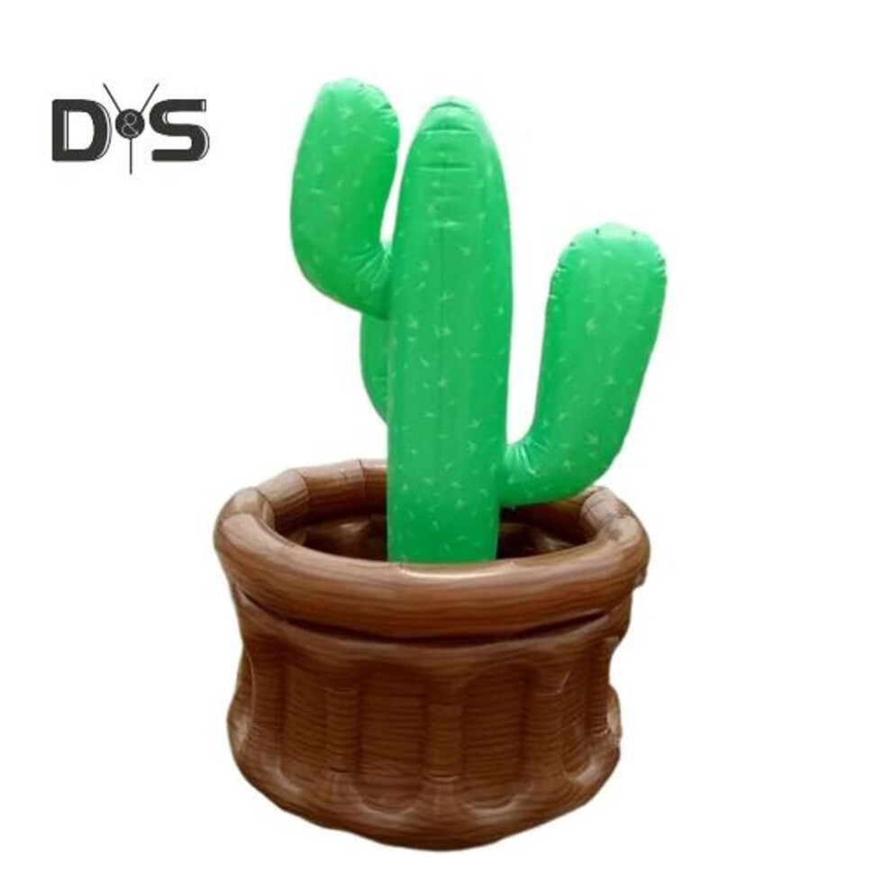 (as the picture, A) Inflatable Ice Bucket Palm Tree Cactus Cooler Holder Beach Party Ice Bucket Reusable Drink Chiller for Outdoor Picnics Camping