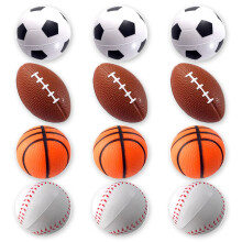Mini Sports Balls For Kids Party Favor Toy Soccer Ball Basketball Football Football Baseball (12 Pack) Squeeze Mousse pour la relaxation du soula