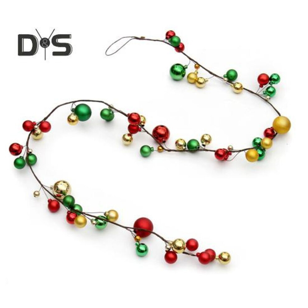 (multicolor, 1pc) 1/2Pcs Christmas Ball Garland Ornaments Shatterproof Christmas Bauble Garland Hanging Decor for Home Office Holiday Decoration