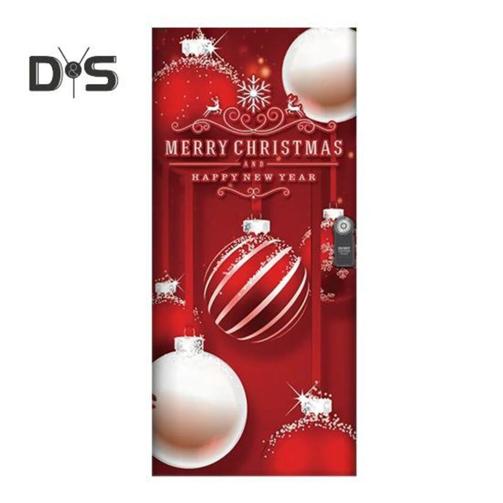 (as the picture, E) Garage Door Tapestry with 4 Fasten Tape Christmas Style Cartoon Snowman Print Create Festive Atmosphere New Year Party Backdrop Decoration Hanging