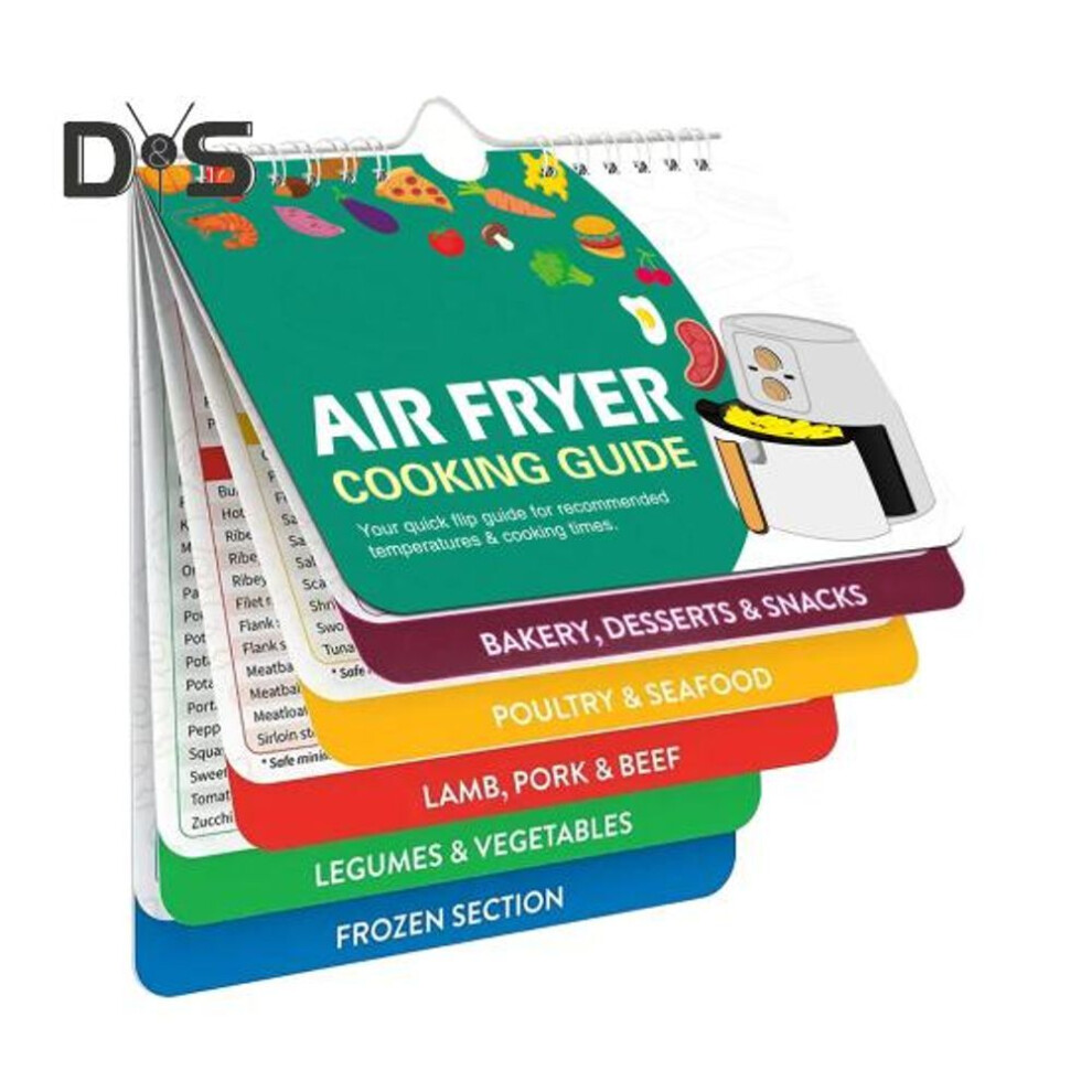 (as the picture, B) Air Fryer Magnetic Stickers Cooking Time Chart Magnet Temperature Guide Recipe Cards Convenient Kitchen Accessory for Home Travel