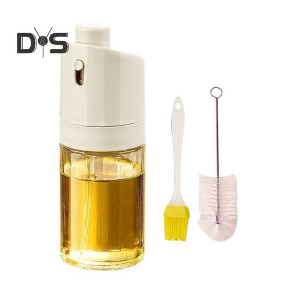 (white) 230ml Oil Sprayer Bottle Compact Food-grade Oil Dispenser Wide-angle Oil Mist Spray Leakproof Cap Refillable Cooking Accessory For Kitchen Bbq