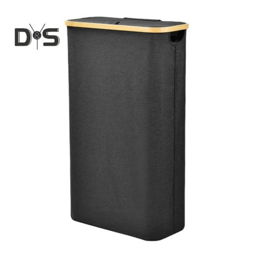 (black) Laundry Basket With Dustproof Lid Foldable Design Large Capacity Waterproof Dirty Clothes Hamper Toys Blankets Storage Organizer