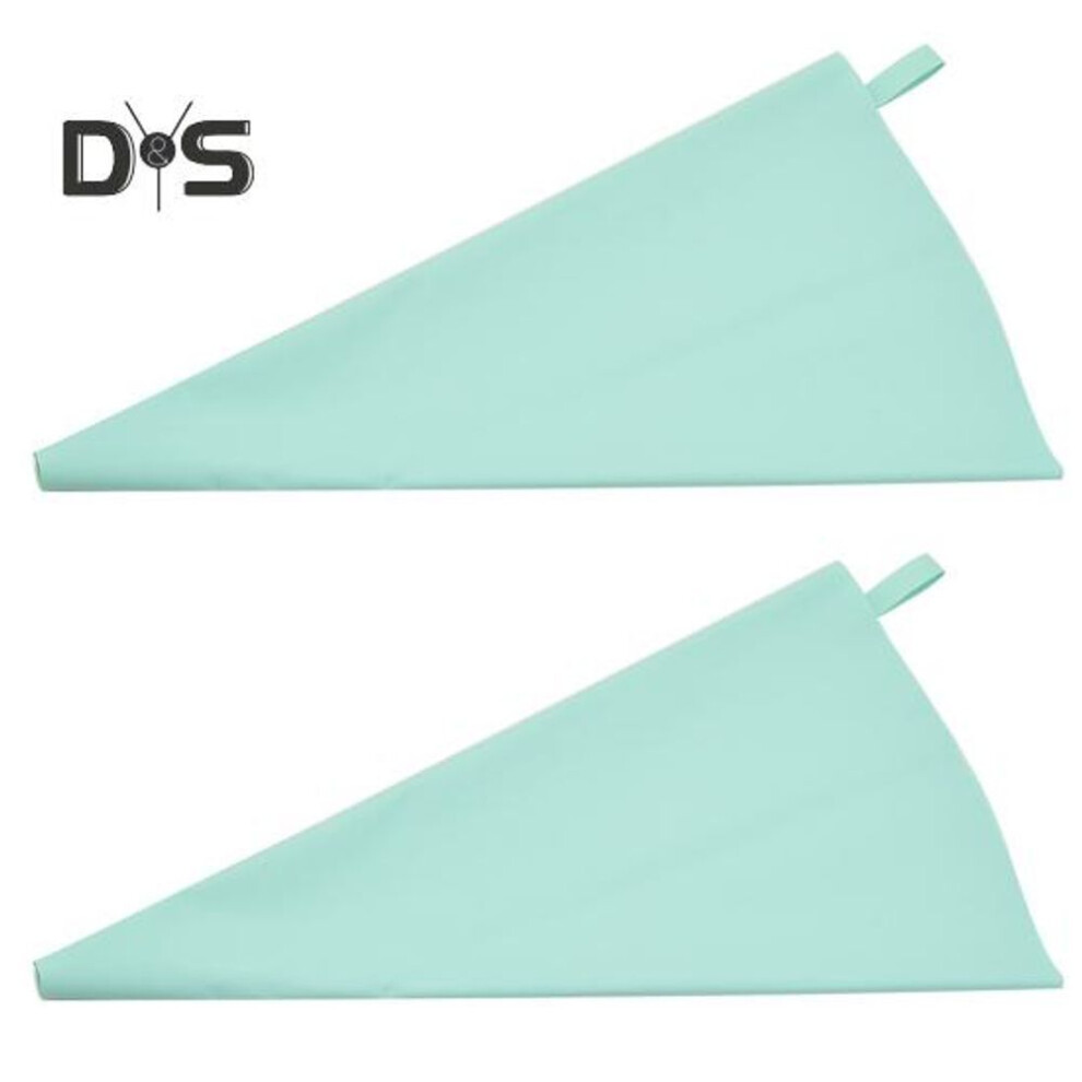 (blue, M) 2pcs Silicone Icing Piping Pastry Bags Smooth Interior Easy Squeeze Reusable Cream Bag Cupcake Decorating Baking Tools