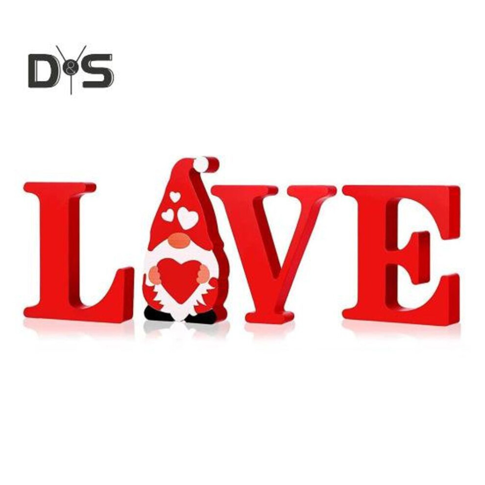 Love Wooden Letter Alphabet Ornaments For Valentine's Day Red Wood Slices Table Decoration Diy Crafts For Home Hotel Mall