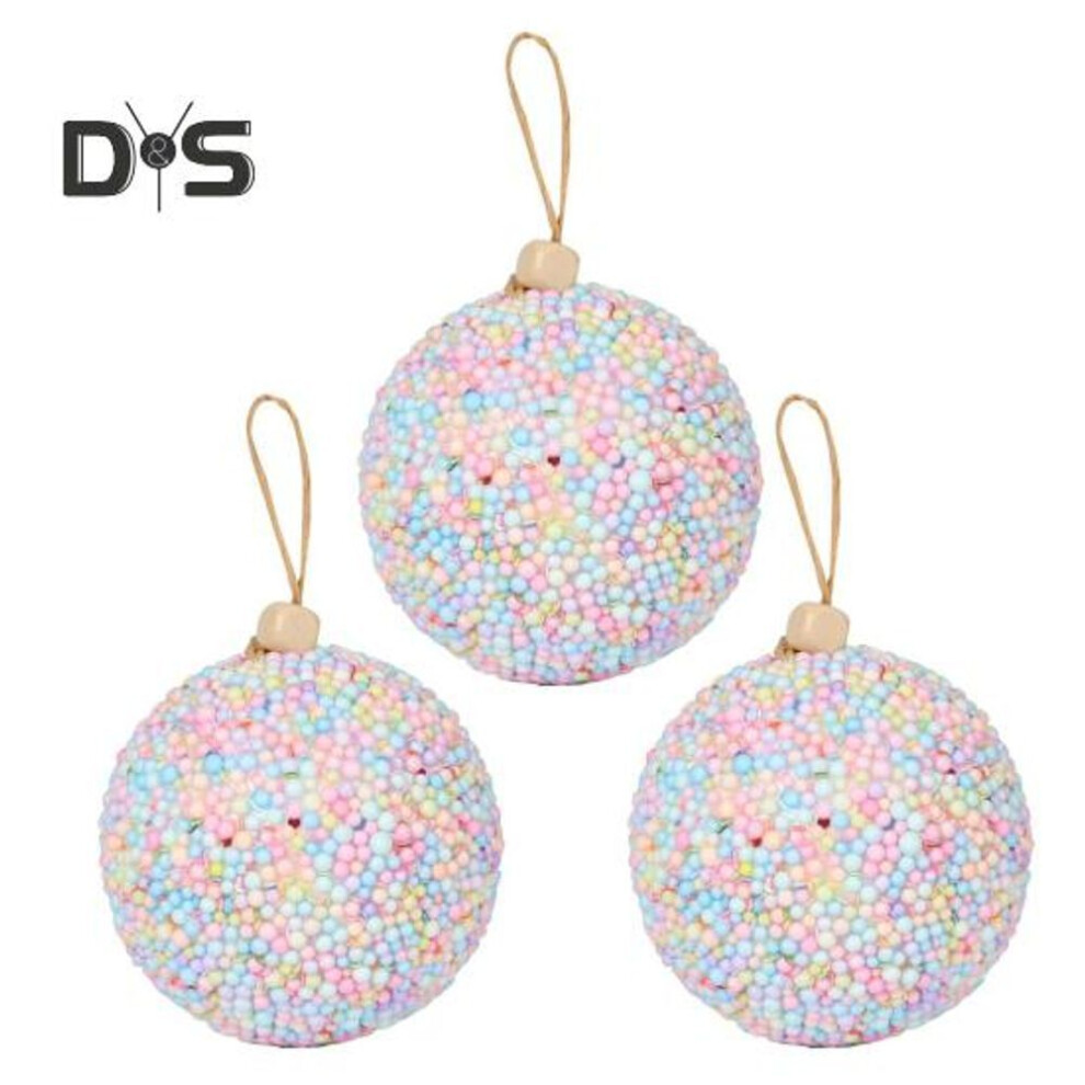 (multicolor) 3Pcs Christmas Ball Ornaments Decorative Shatterproof Foam Christmas Bulbs Tree Skirt Home Party Holiday Decor