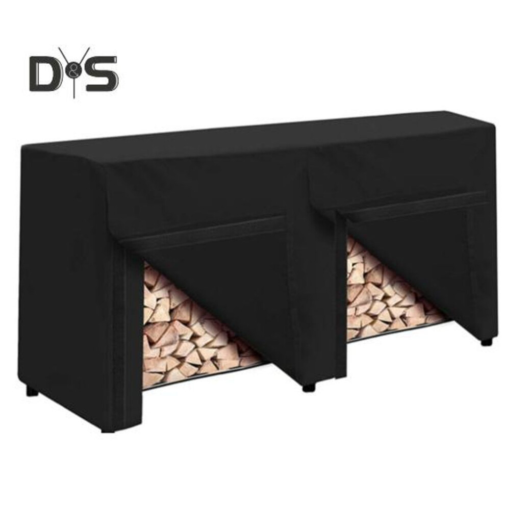 (as the picture, M) Firewood Rack Cover Water-resistant Uv-proof Windproof Snap System Universal Size Simple Installation Outdoor Log Holder Protective Cover