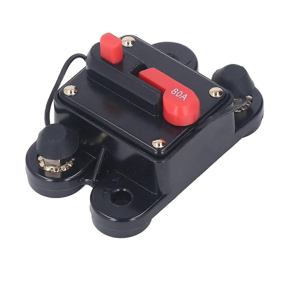 (As Show, One Size) Circuit Breaker Manual Reset 1/4In Overcurrent Protection Dc 12Â48V For Vehicle Motor 80A 6909775584026