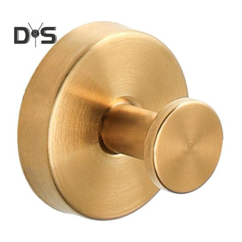 (golden) Suction Cup Hook Strong Load-bearing Rustproof Easy to Install No Drilling Required Bathroom Shower Hanging Towels Storage Hook