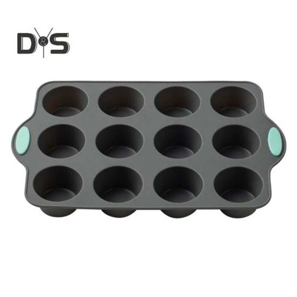(as the picture, 12Holes) Silicone Cake Mold 6/12-Cavity Mini Fluted Tube Pan BPA-Free Non-Stick Small Cake Baking Mold Food Grade Silicone Mold Gifts for Bakers Mother's