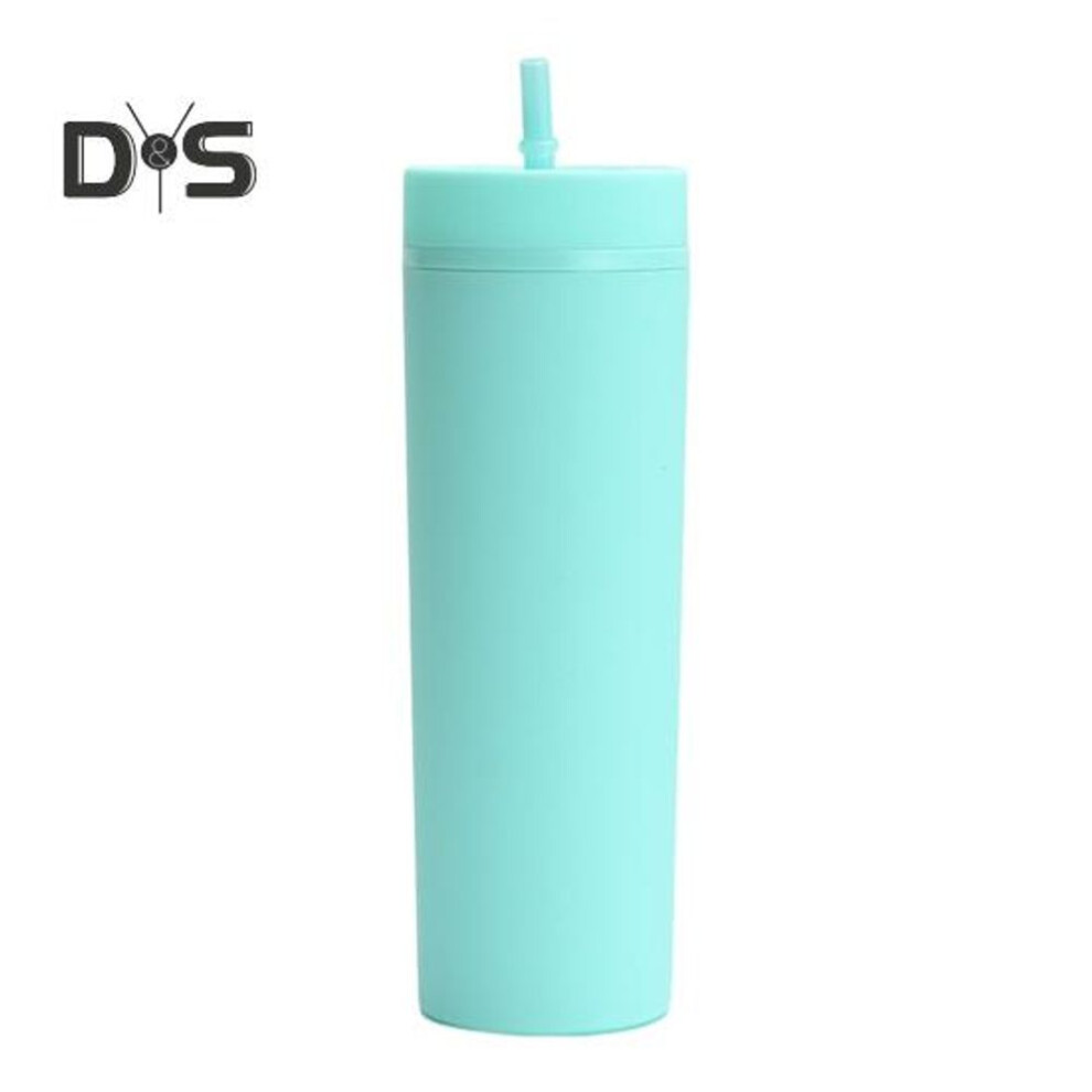 (light green) Skinny Tumbler with Lid Straw 16oz Sippy Cup BPA-Free Tumblers Double Wall Insulated Cup for Iced Coffee Tea Water Travel Mug