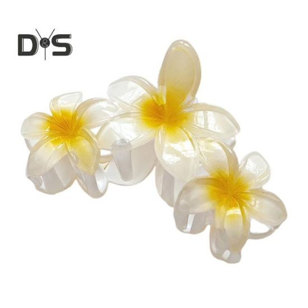 (yellow) Women Hair Claw Flower Shape Gradient Color Hair Clip Lightweight Colorful Hair Barrette Back Head Hair Claw