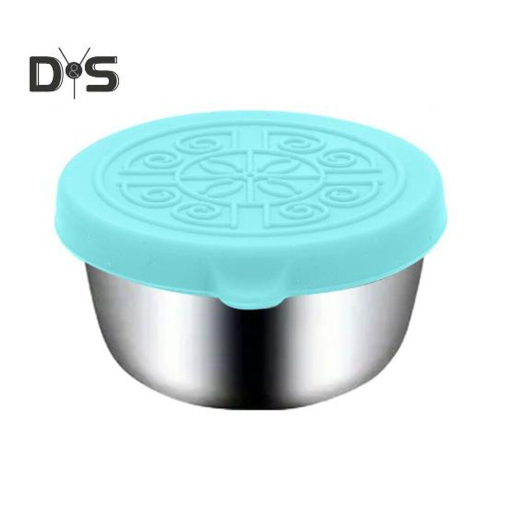 (mint green) 40ML Salad Dressing Containers with Lids Leakproof Stainless Steel Sauce Dish for Lunch Boxes Picnics Travel Fruits Snacks Dips Containers