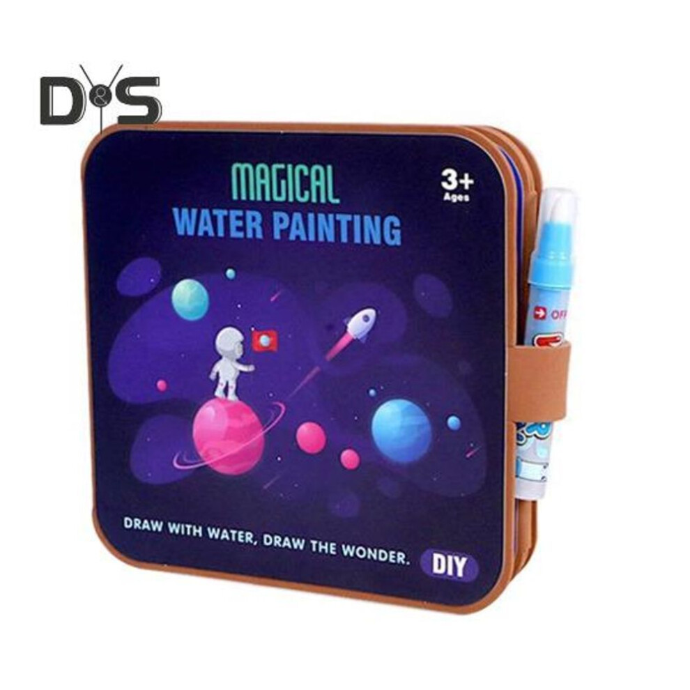 (as the picture, A) Magic Water Coloring Book For Toddlers Pocket Folding Cartoon Watercolor Drawing Painting Book Educational Art Crafts For Kids