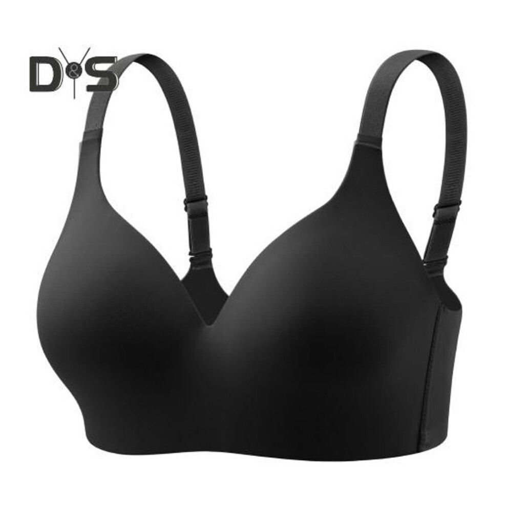 (black, XXL) Women Bra Adjustable Shoulder Strap Push-up Anti-snagging Solid Color Full Coverage Wire-free Back Buckle Clousre 3/4 Foam Cup Daily Sport Commuting