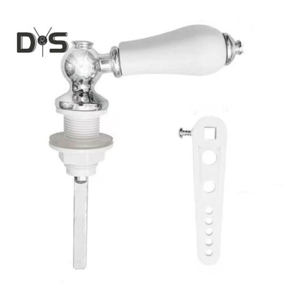 Ceramic Toilet Flush Handle Simple Installation Universal Fit Metal Handle Cistern Lever Toilet Flush Handle Replacement Parts
