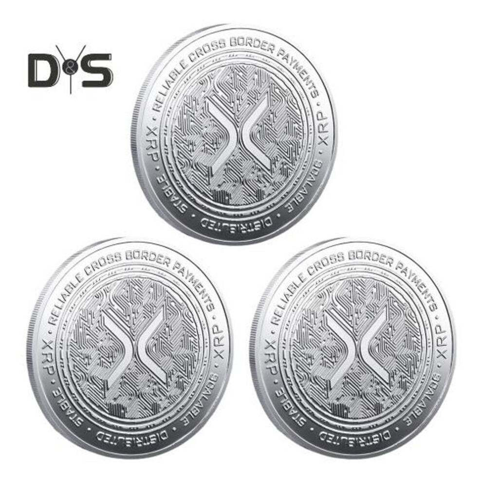 (silver, 3pcs) Xrp Coin Commemorative Coin Symbol Of Financial Innovation Xrp Ethereum Coin Highlighting Leading Digital Coins Gift For Enthusiasts Educational