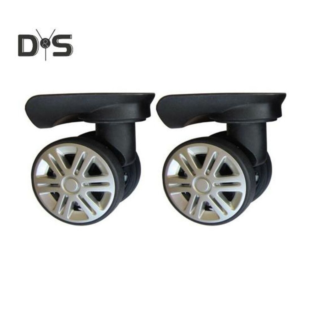 (as the picture, A) 1 Pair Universal Replacement Wheels Low Noise Double-Row Large Size Trolley Case Luggage Wheel Repair Travel Suitcase Parts Accessories Wheel