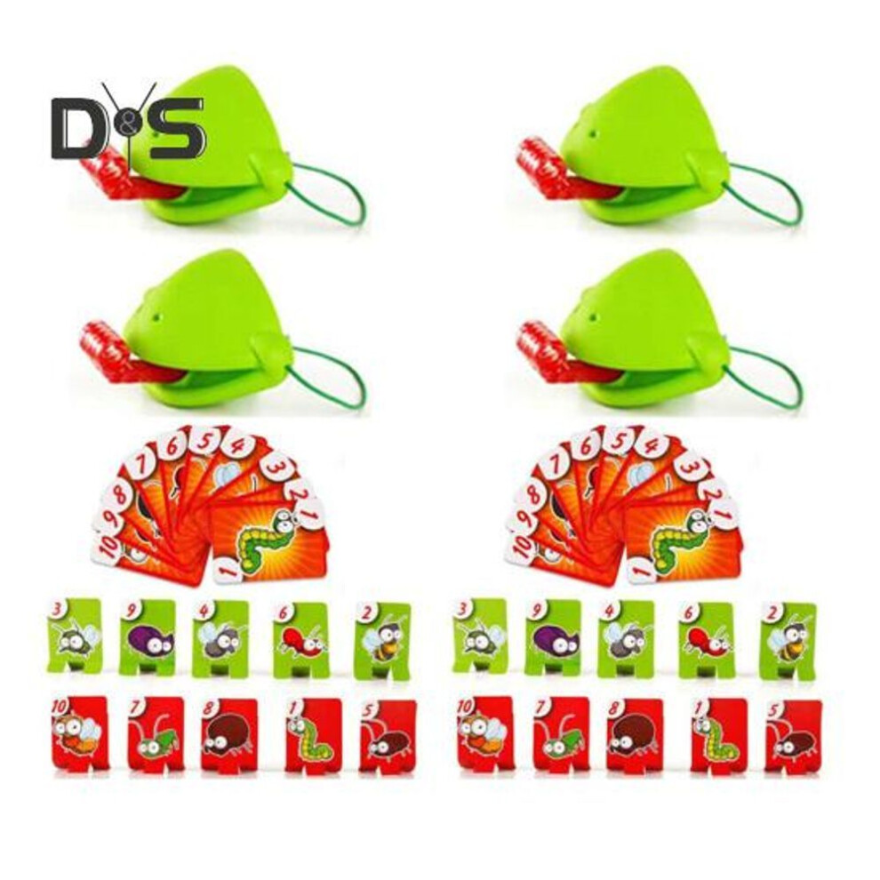 (as the picture, B) 2/4 Sets Sticking-Out Tongue Frog Face Guard Toy Licking Animal Chameleon Lizard Tongue Game 2/4 Players Board Game Toddler Boys G