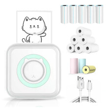 (As show, One size) Mini Pocket Sticker Printer, Bluetooth Wireless Portable Mobile Printer Machine Thermal Printer compatible Notes, Memo, Photo, Pocket Label