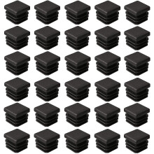 (As show, One size) 30 Pcs Square Plastic End Caps,20 Mm X 20 Mm Square Plastic Plugs,square Ribbed-D