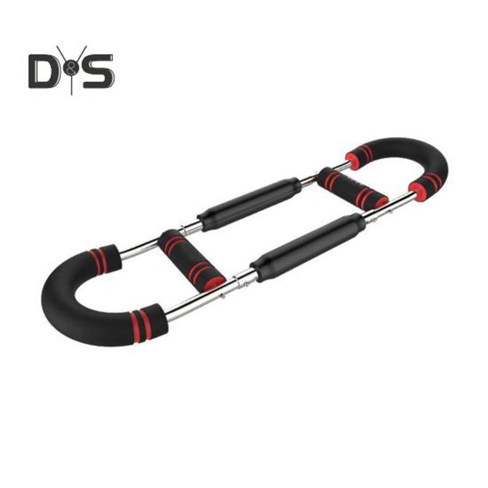 (red black, L) Twister Arm Trainer Forearm Triceps Muscle Strengthener Chest Expander Anti-slip Foam Handle Home Workout Equipment Upper Body Strength Training