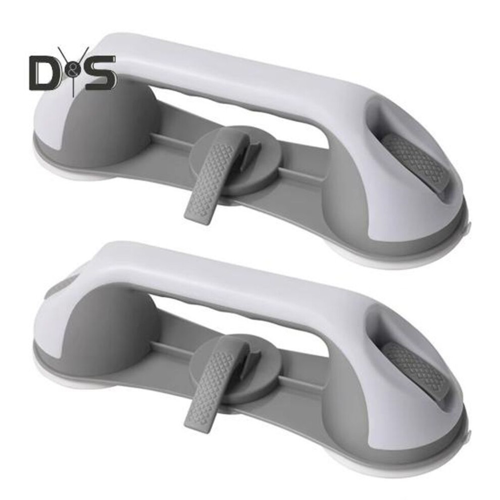 (grey, 2pcs) 1/2pcs Bathroom Safety Armrest Heavy Duty Suction Cup Grab Bars Shower Chair Elderly Bathroom Safety Bar No Tools Grip Standing Assistance