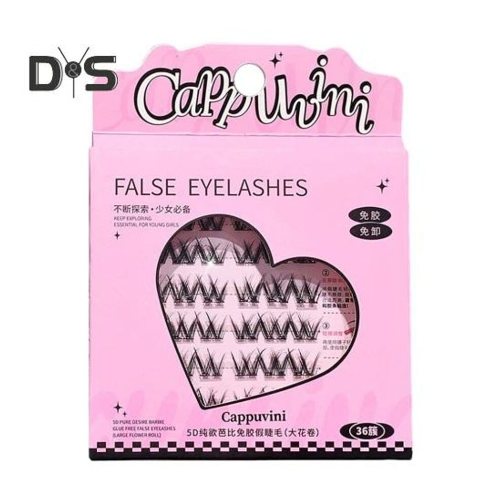 (as the picture, A) 36 Pairs/Set False Eyelash Cluster Natural Look Fluffy Reusable Women Individual Fake Lashes Extension Stage Performance Party Makeup Tools
