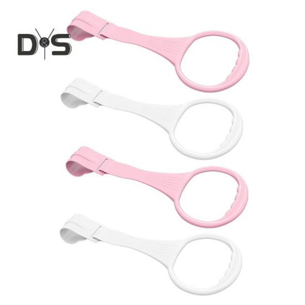 (pink,white) 4Pcs Baby Pull Up Rings for Walking Exercises Easy Install Baby Gym Stand Up Assistant Rings Cute Baby Cot Hanging Rings for Infant Coordination