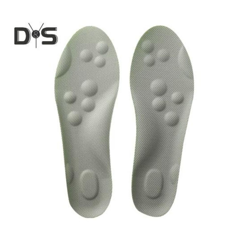 (grey,green, L) 1 Pair 4d Cloud Insoles Soft Breathable Shock Absorbing Memory Foam Sports Shoes Inserts Men Women Arch Support Orthopedic Massage Foot Pads