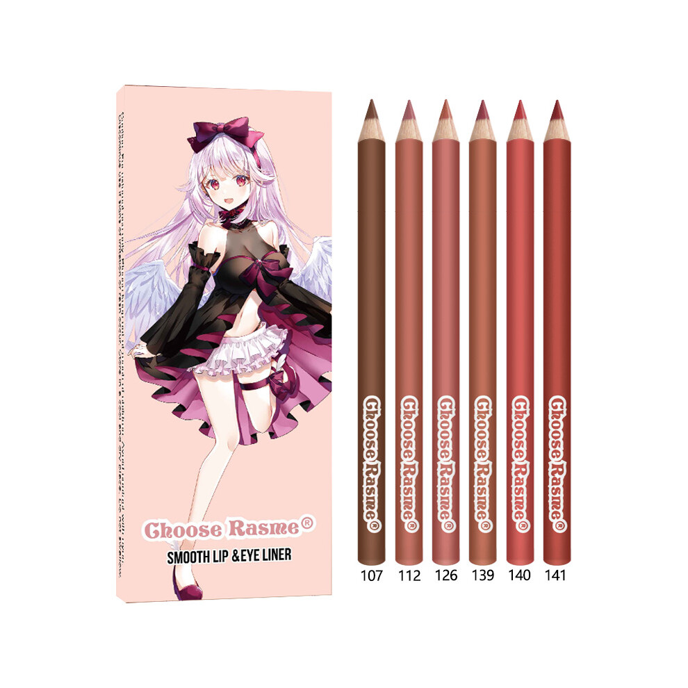 (06#) 1Set(6pcs)Waterproof Natural Matte Lip Liner/Lipstick â Non-Fading Longwear Formula, Vegan & Cruelty-Free