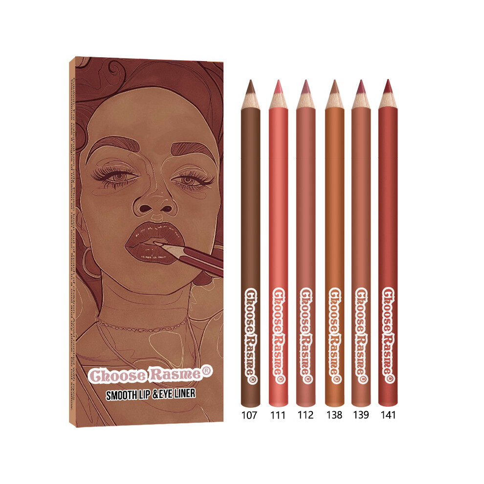 (02#) 1Set(6pcs)Waterproof Natural Matte Lip Liner/Lipstick â Non-Fading Longwear Formula, Vegan & Cruelty-Free