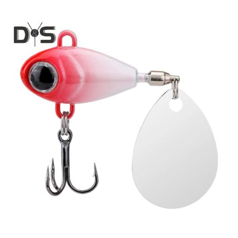 (as the picture, E) 10.5g/30mm Vib Fishing Lure With Treble Hook Spinning Sequin Long Casting Hard Artificial Spinner Bait Saltwater Freshwater Bass Walleye Trout