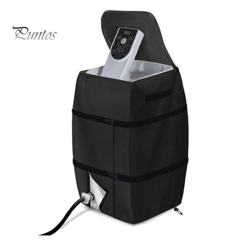(black) Hot Tub Spa Heater Pump Cover Inflatable Hot Tub Insulated Pump Cover with Zipper Opening And Transparent PVC Top Window for Most Spa Heater Pumps