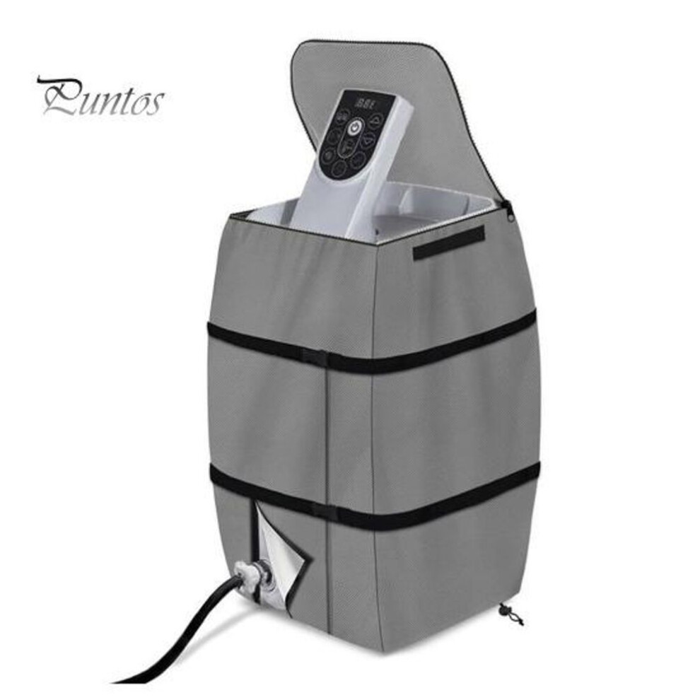 (grey) Hot Tub Spa Heater Pump Cover Inflatable Hot Tub Insulated Pump Cover with Zipper Opening And Transparent PVC Top Window for Most Spa Heater Pumps