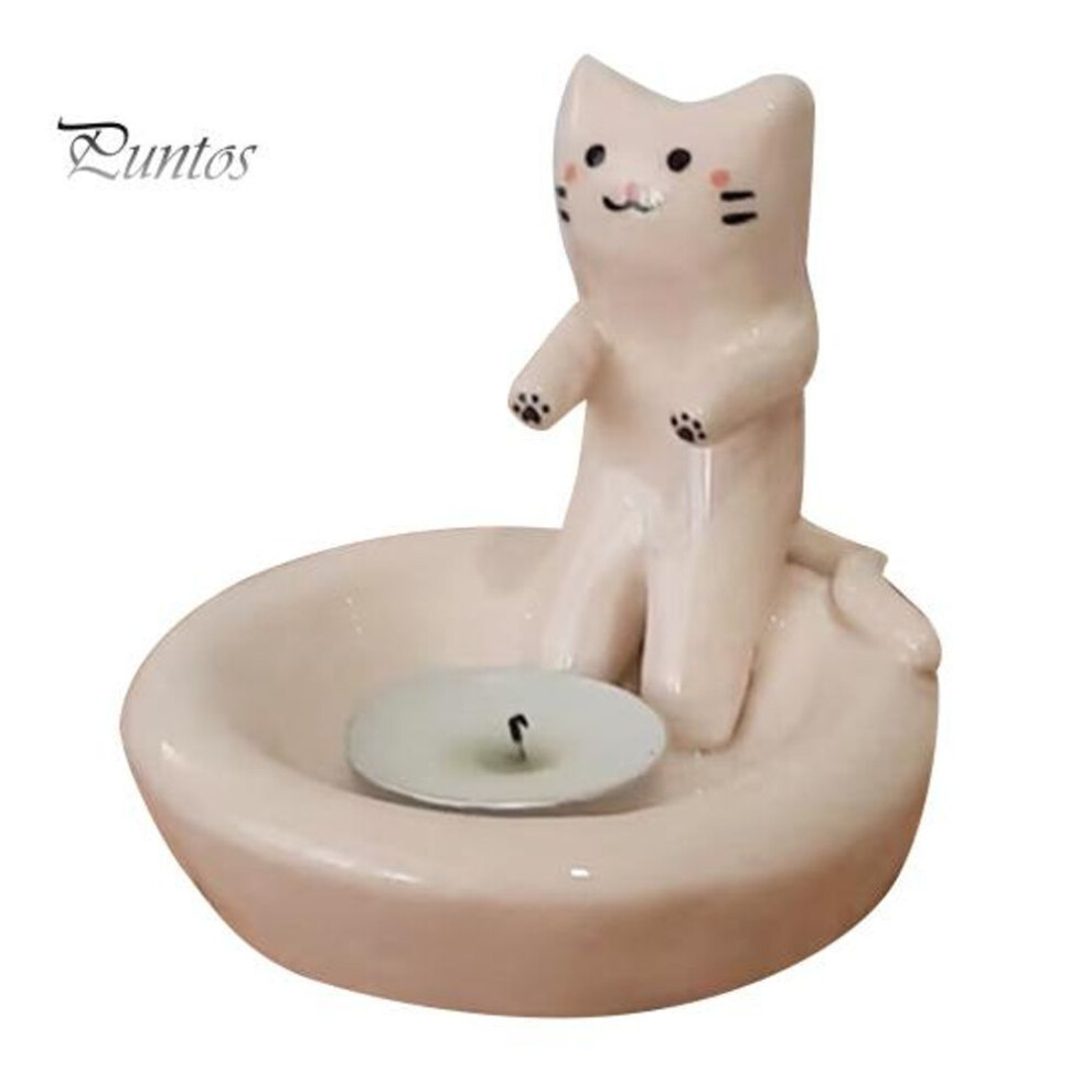 (black) Kitten Candle Holder Warming Paws Cat Votive Tealight Candle Stand Living Room Bathroom Animal Candlestick Decoration Table Centerpiece