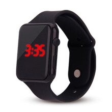 (Black)Praktische elektronische digitale kinderhorloge voor jongens en meisjes, waterdicht LED-display