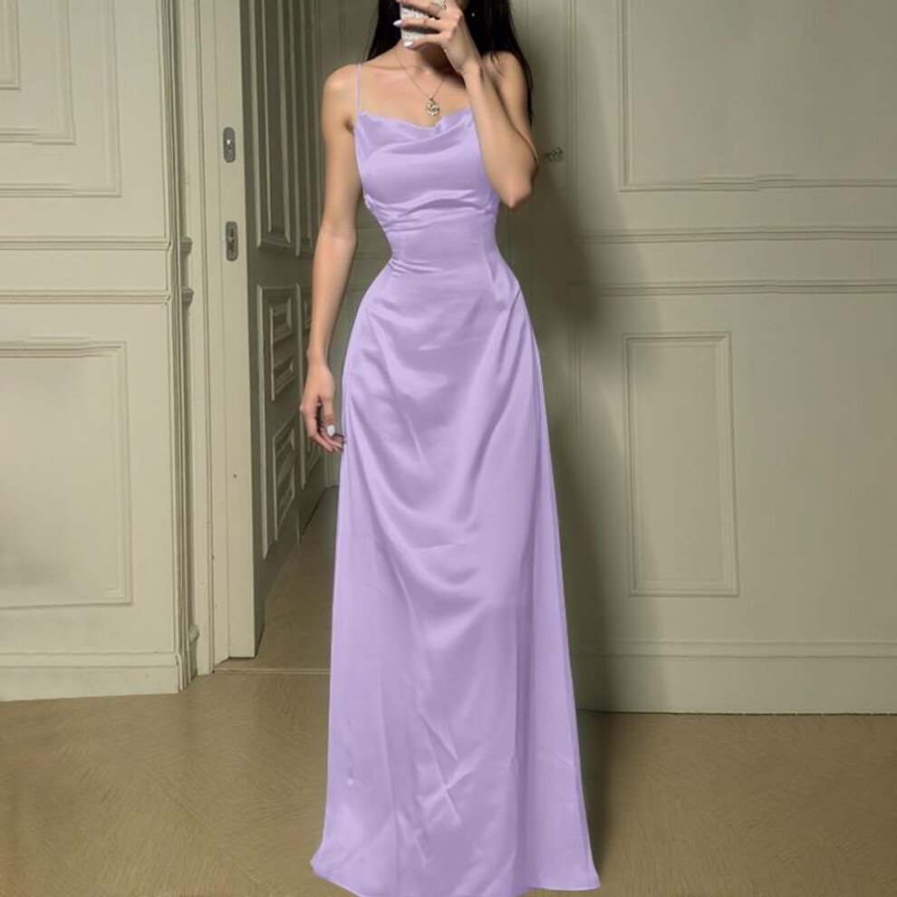 (purple, 5XL) Zanzea Women Party Sexy Swing Collar Sleeveless Waist Cinched Sling Dress